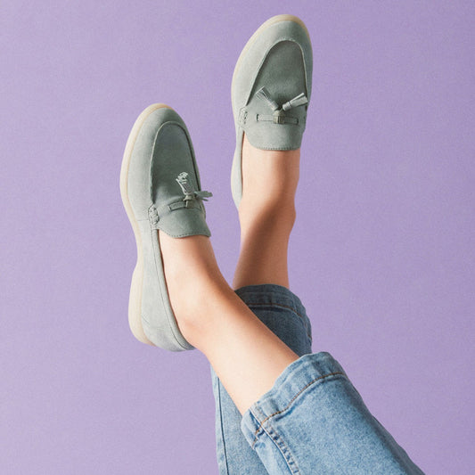 Narini Edge Light Green Suede