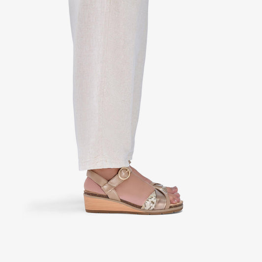 Kacha Twist Taupe Combination Leather - US 7190