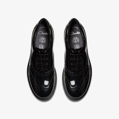 Loxham Brogue Youth Black Patent