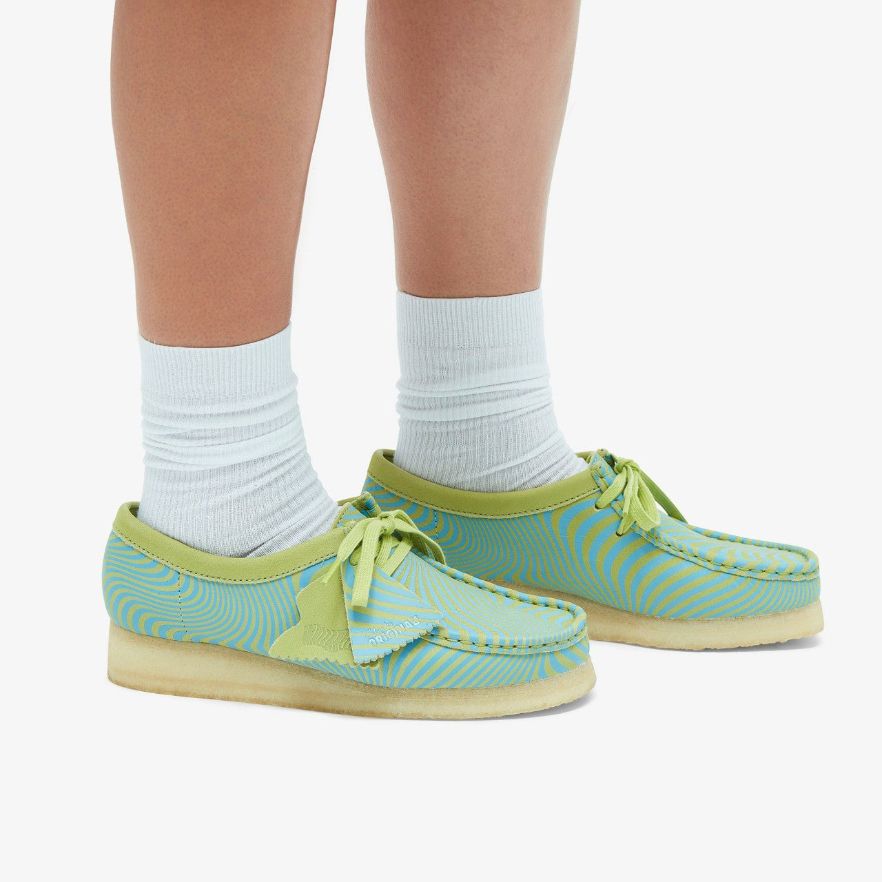 Wallabee Blue/Lime Print