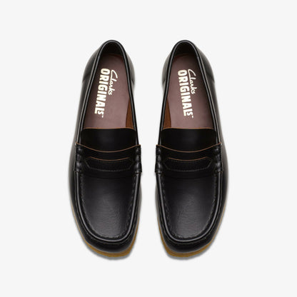 Wallabee Loafer Black Smooth Leather