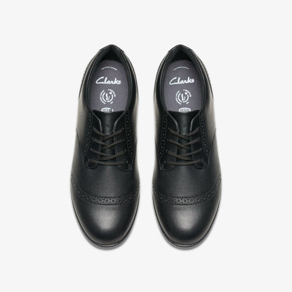 Finja Brogue Youth Black Leather