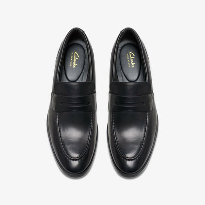 Brandon Step Loafer Black Leather