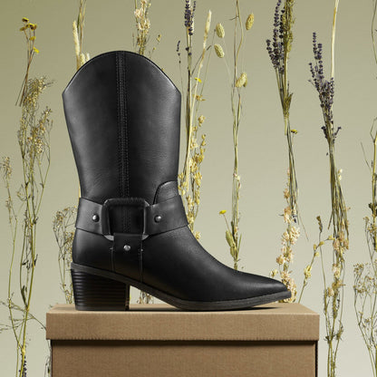 Morzine Rise Black Leather