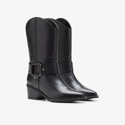 Morzine Rise Black Leather