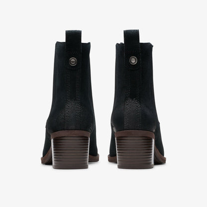 Morzine Top Ankle Boot Black Suede