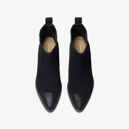 Morzine Top Ankle Boot Black Suede