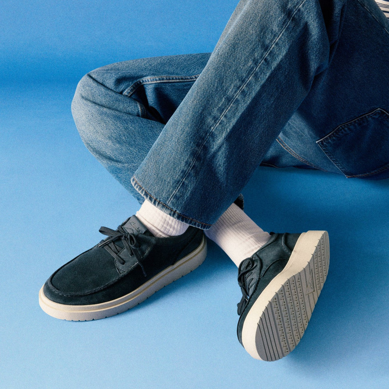 Polden Moc Navy Suede