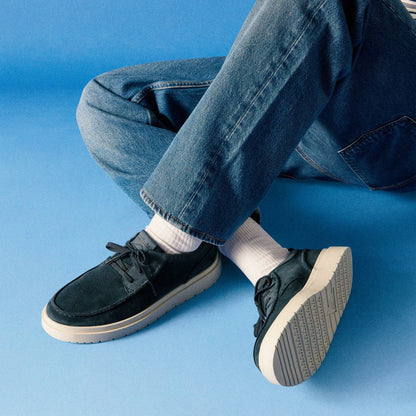 Polden Moc Navy Suede