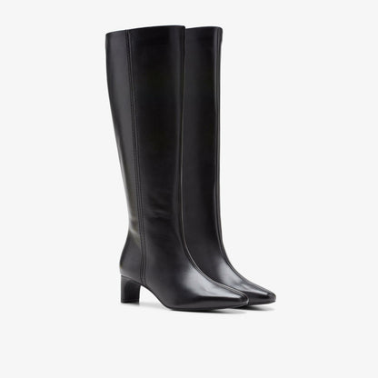 Edina Tall Black Leather