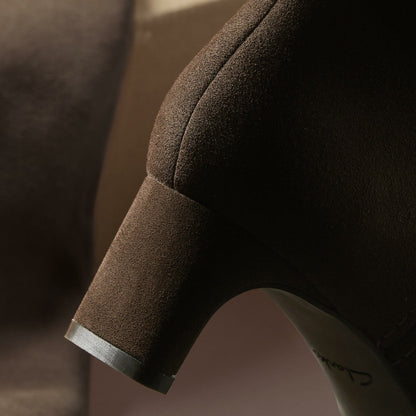 Edina Tall Dark Brown Suede
