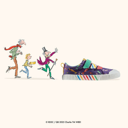 Roald Dahl Charlie & the Chocolate Factory Foxing Mix Kid Purple Canvas
