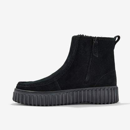 Torhill Cozy Black Warmlined Suede