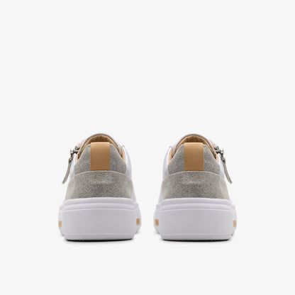 Hollyhock Zip Silver Combination Leather