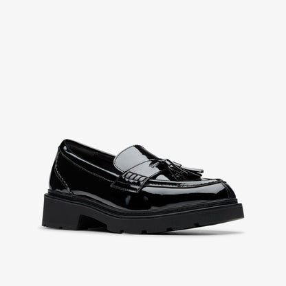 Lauryl Tassel Black Patent