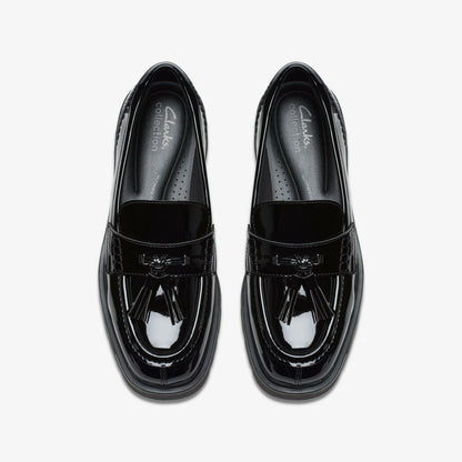 Lauryl Tassel Black Patent