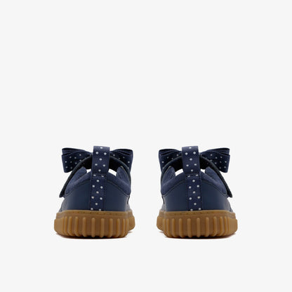 Cove Bow Toddler Navy Leather