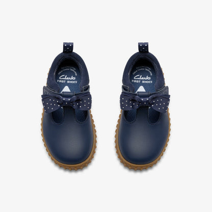 Cove Bow Toddler Navy Leather