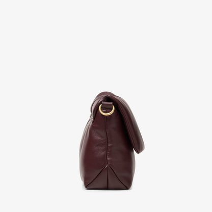 Puffy Crossbody Burgundy Leather