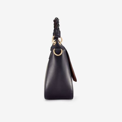 Twist Midi Black Leather