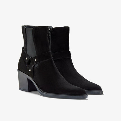 Jesse Buckle Black Suede