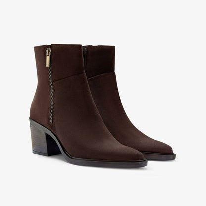 Jesse Zip Dark Brown Suede