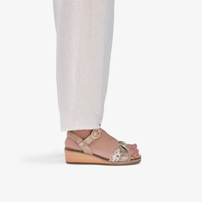 Kacha Twist Taupe Combination Leather - US 7190