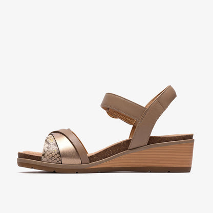 Kacha Twist Taupe Combination Leather - US 7190