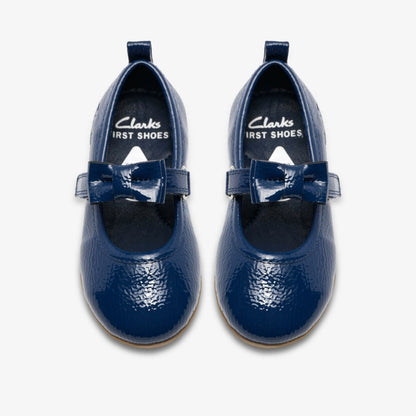 Charm Bow Toddler Navy Patent
