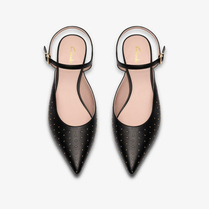 Pisa Stud Black Leather