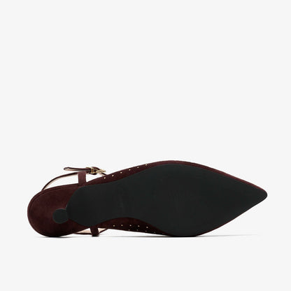 Pisa Stud Brown Suede