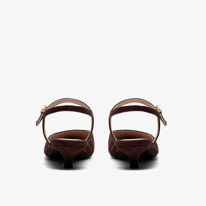 Pisa Stud Brown Suede